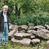 John Hearle with excavated stone